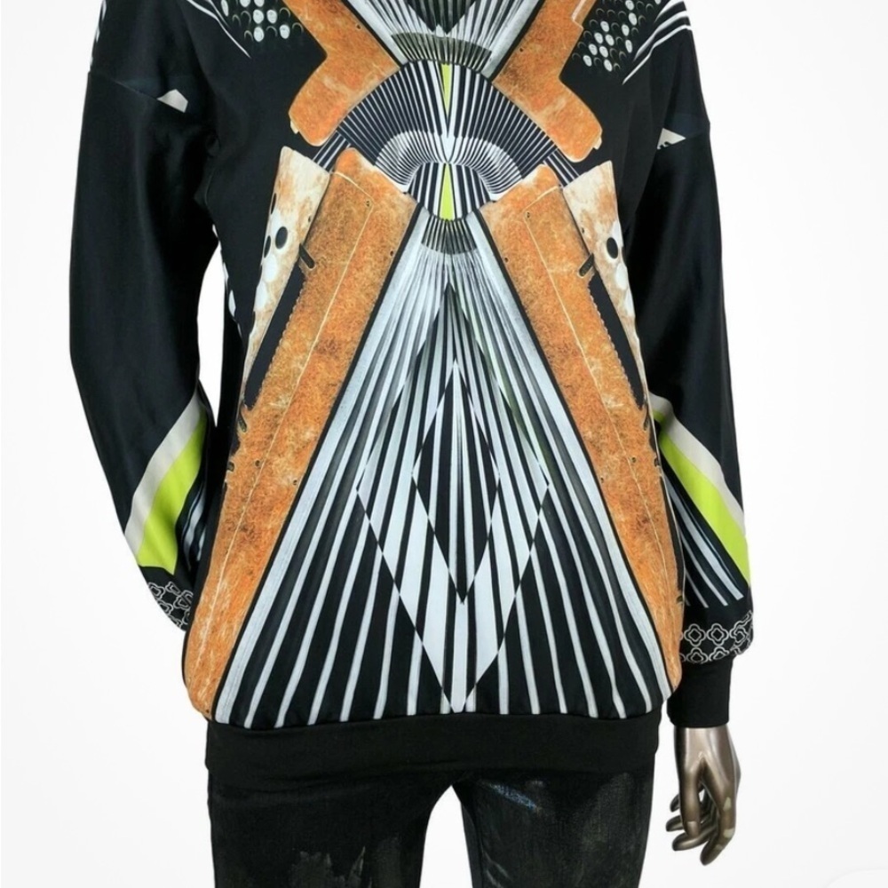 Clover Canyon Accordion Neoprene Fleece Sweatshirt XS Art To Wear